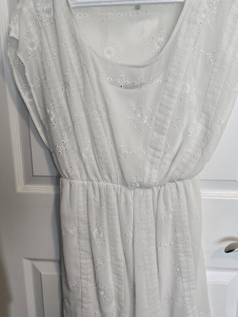 Guess White Eyelet Maxi Dress